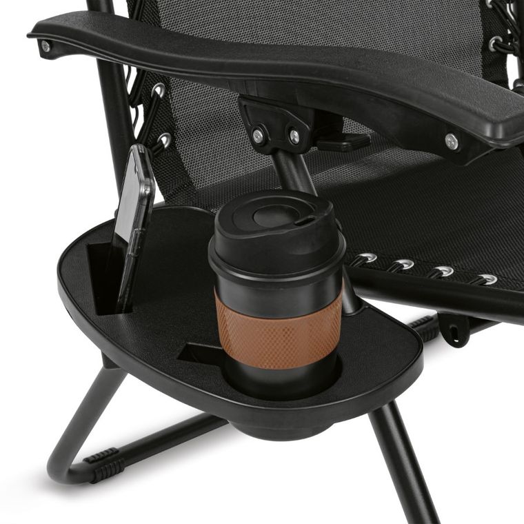 Tadar, leżak ogrodowy grawitacyjny, czarny, 66-160-110 cm