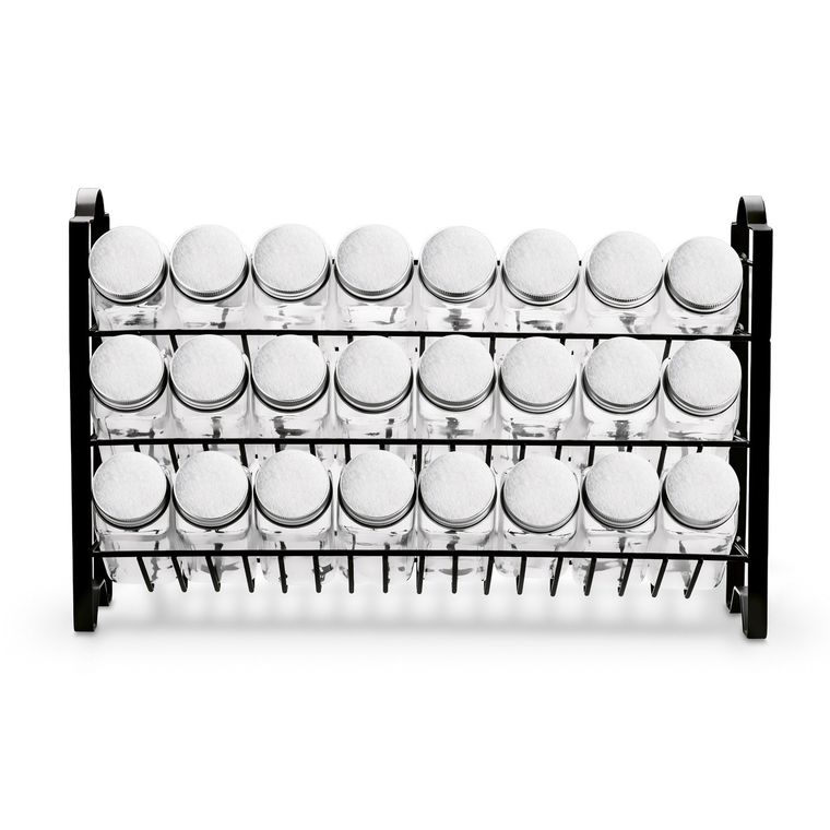 Tadar, Sabores, stojak na przyprawy, 24 pojemniki, 135 etykiet, lejek, szczotka, pisak