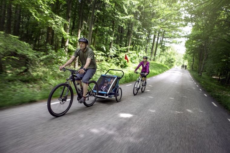 Thule, Chariot Cross 2, przyczepka rowerowa, czerwono-szara