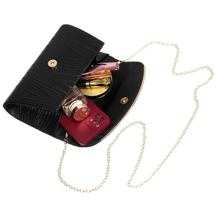 Torebka kopertówka, czarna, skóra ekologiczna, Rovicky