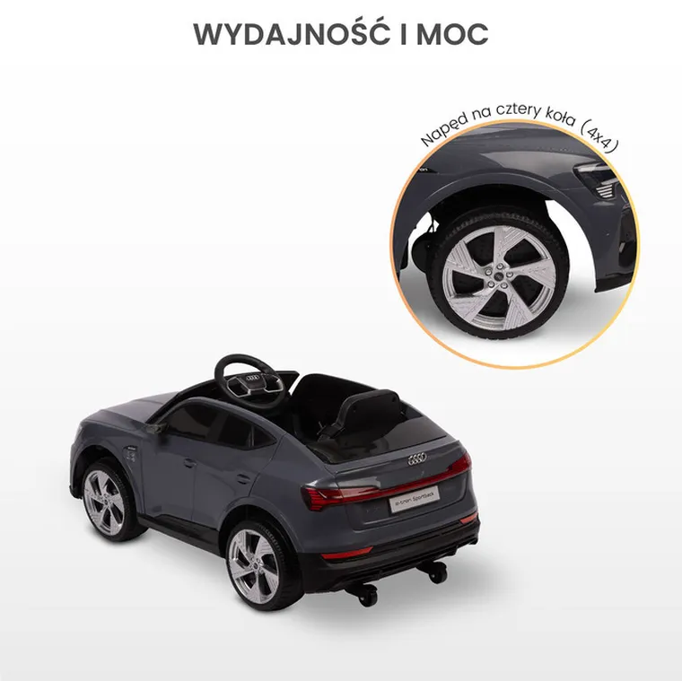 Toyz, Audi Etron Sportback, pojazd na akumulator, grey