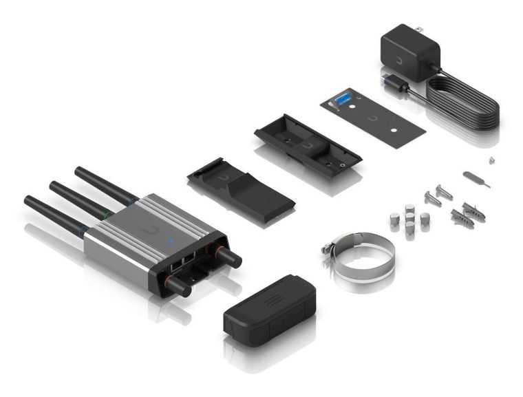 Ubiquiti, router przemysłowy, UMR-Industrial-EU, LTE Cat 4, Wi-Fi 4, 2x RJ45 1000Mb/s, nano SIM