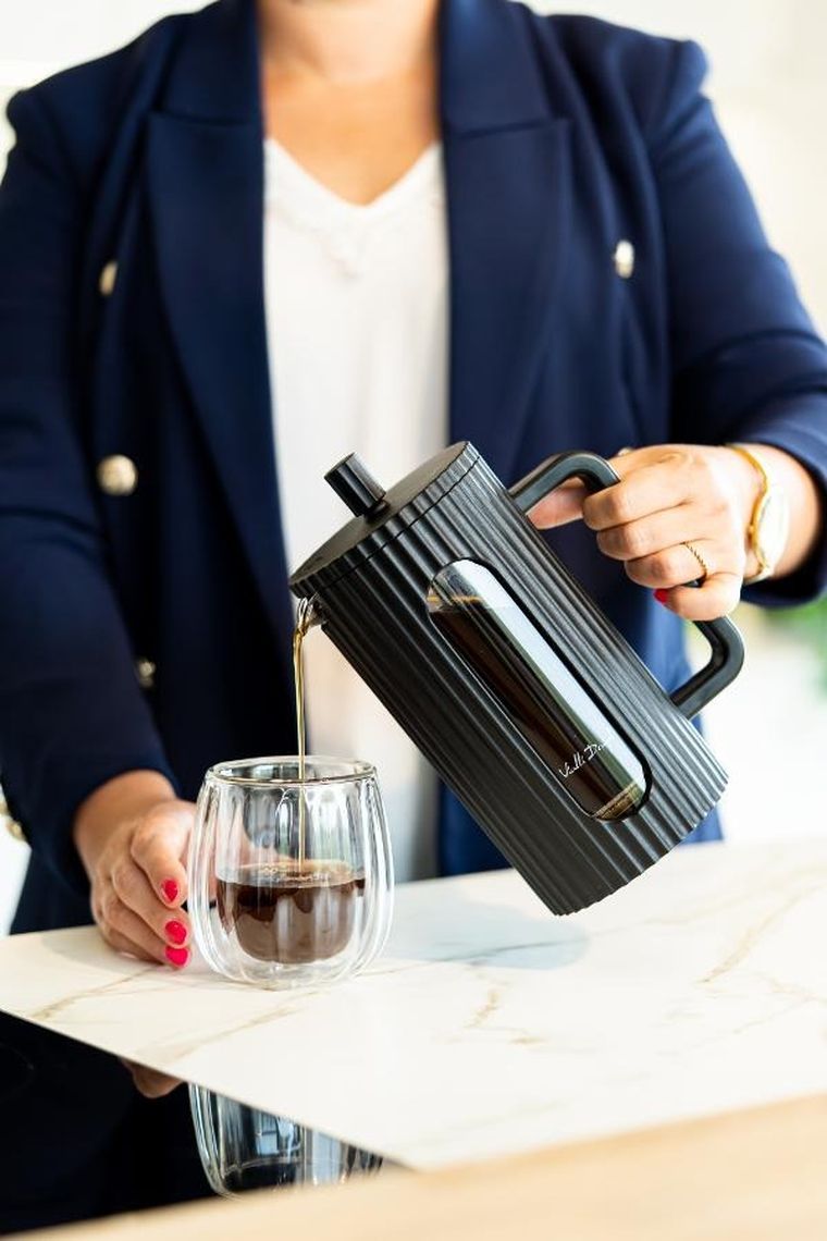 Vialli Design, zaparzacz do kawy i herbaty, 1000 ml, Livio czarny