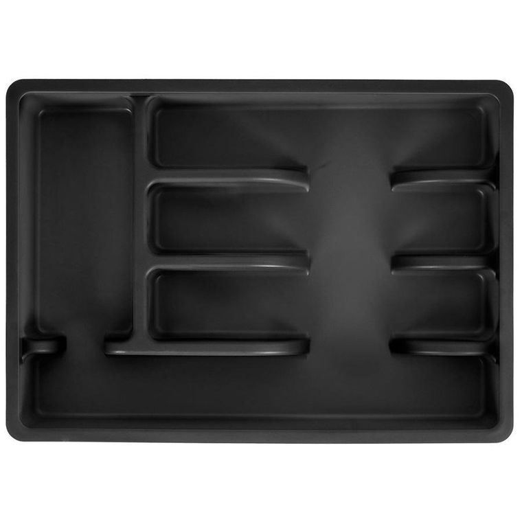Vilde, organizer na sztućce, wkład do szuflady, czarny, 36-25,5-6 cm