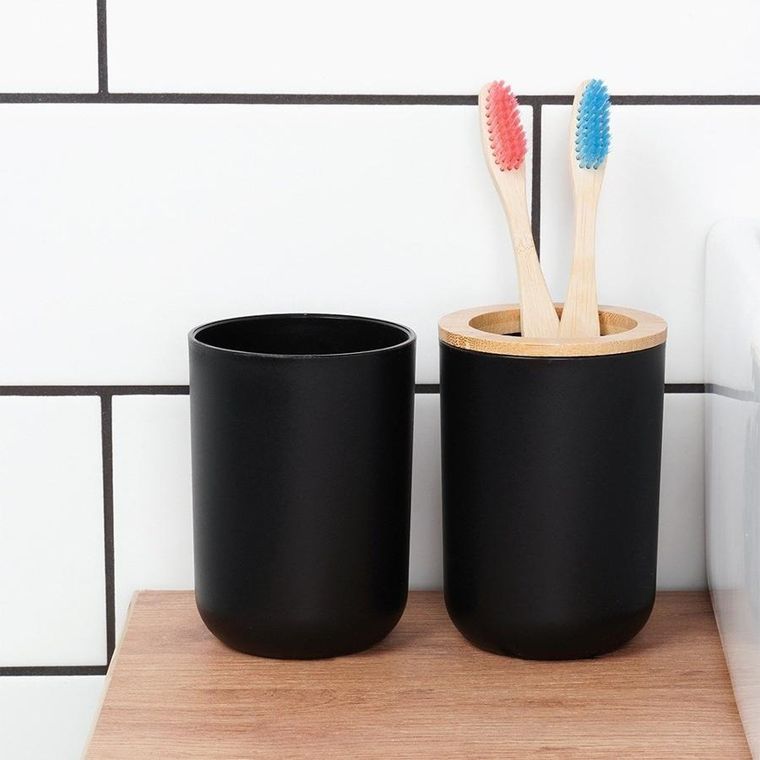 Vilde, zestaw łazienkowy, czarny, 6 elementów