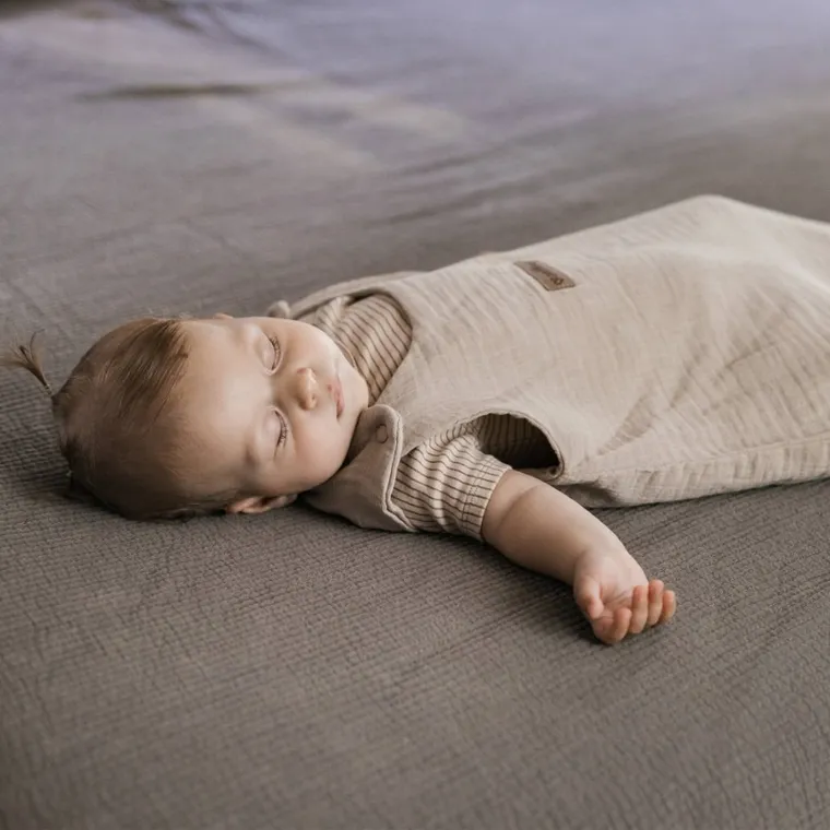 Zaffiro, Malaga, śpiworek do spania, muślinowy, TOG 1.5, beige, 6-12m