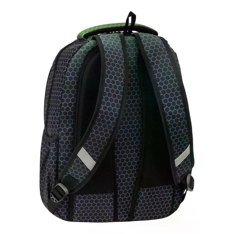 Abag, plecak szkolny, 3-komorowy, hexagon green ombre