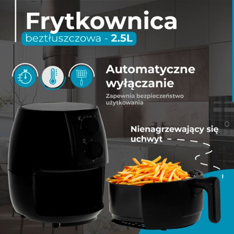 Adler, frytkownica beztłuszczowa, air fryer, 2,5l