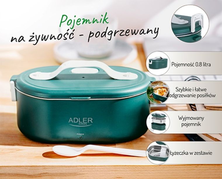 Adler, metalowy pojemnik na żywność, podgrzewany