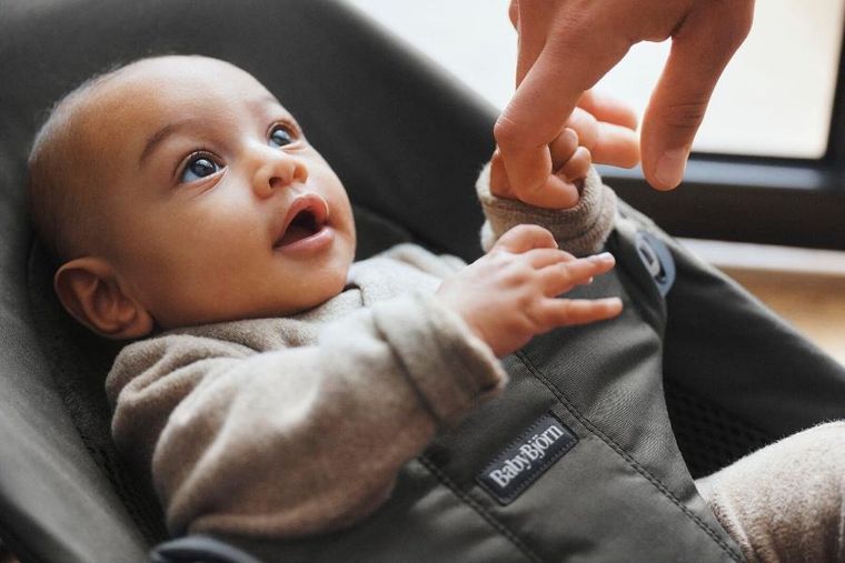 BabyBjörn, Balance Soft Woven/Jersey, leżaczek, Tri Fabric, ciemny szary