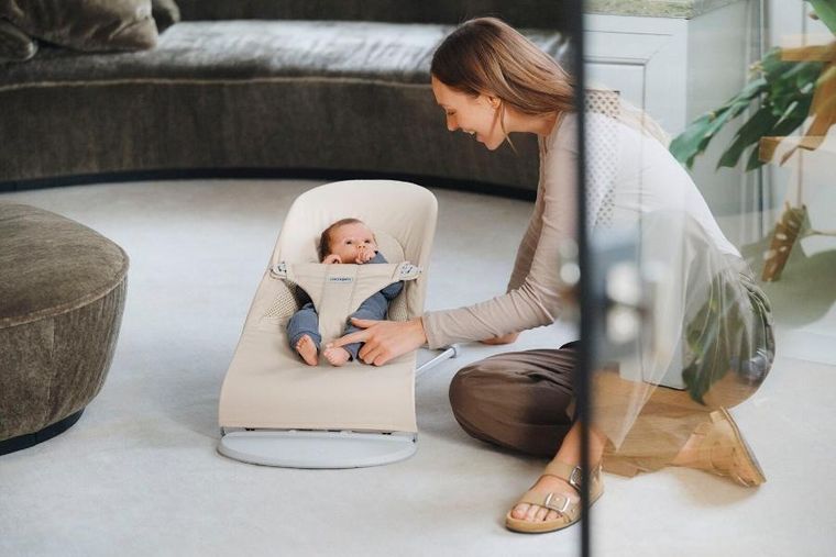 BabyBjörn, Balance Soft Woven/Jersey, leżaczek, Tri Fabric, jasny beż