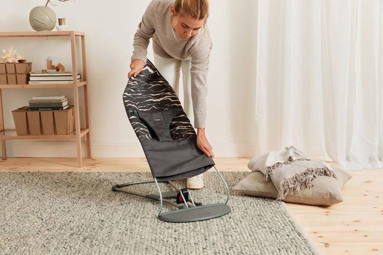 BabyBjörn, Bliss Cotton, leżaczek, antracyt, landscape