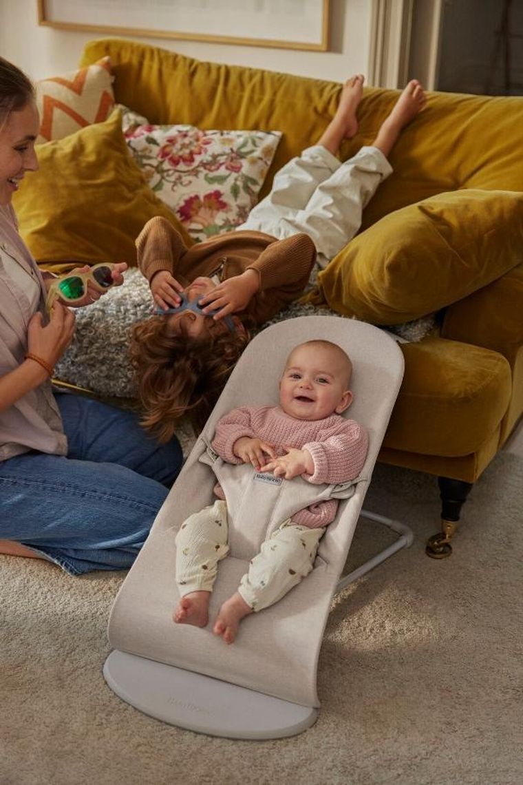 BabyBjörn, Bliss Woven, leżaczek bujaczek, melanżowy beżowy