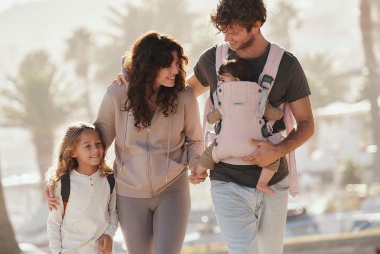 BabyBjörn, Harmony, Woven, nosidełko, jasny róż, melanż