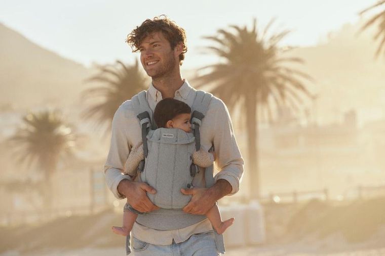 BabyBjörn, Harmony, Woven, nosidełko, jasny szary, melanż