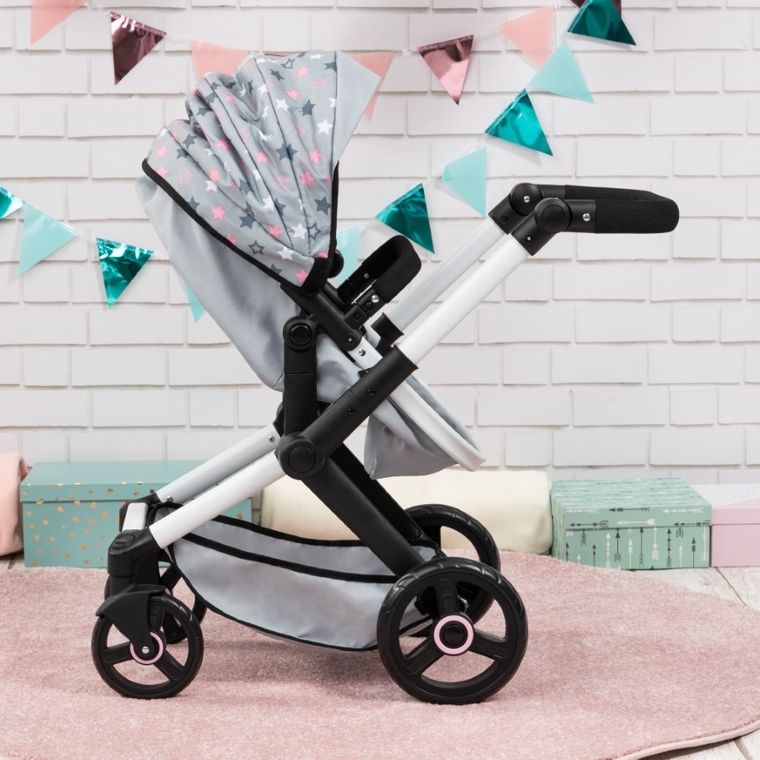 Bayer Design, Xeo Combi, głęboki wózek dla lalek z torbą, szary