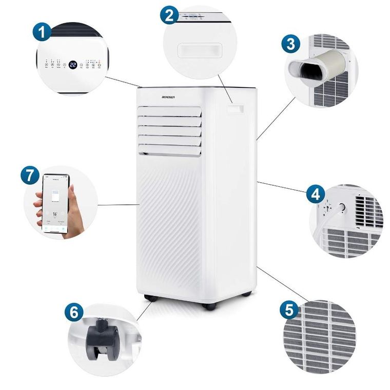 Berdsen, klimatyzator przenośny, 9000 BTU, BD-582