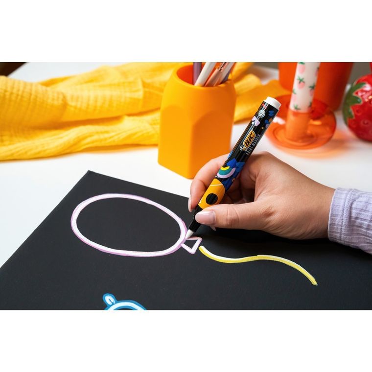 Bic, Intensity Classic Paint, markery akrylowe, czarne, 12 szt.