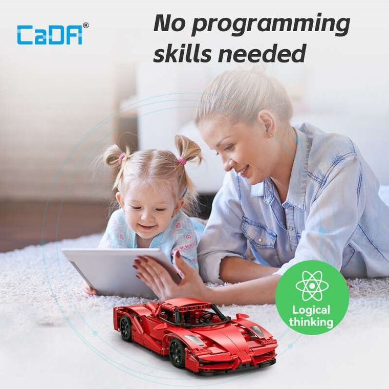 Cada, Red Blade Sport Car, pojazd zdalnie sterowany, Dual Mode, czerwony, 1:14, 32 cm, 405 elementów