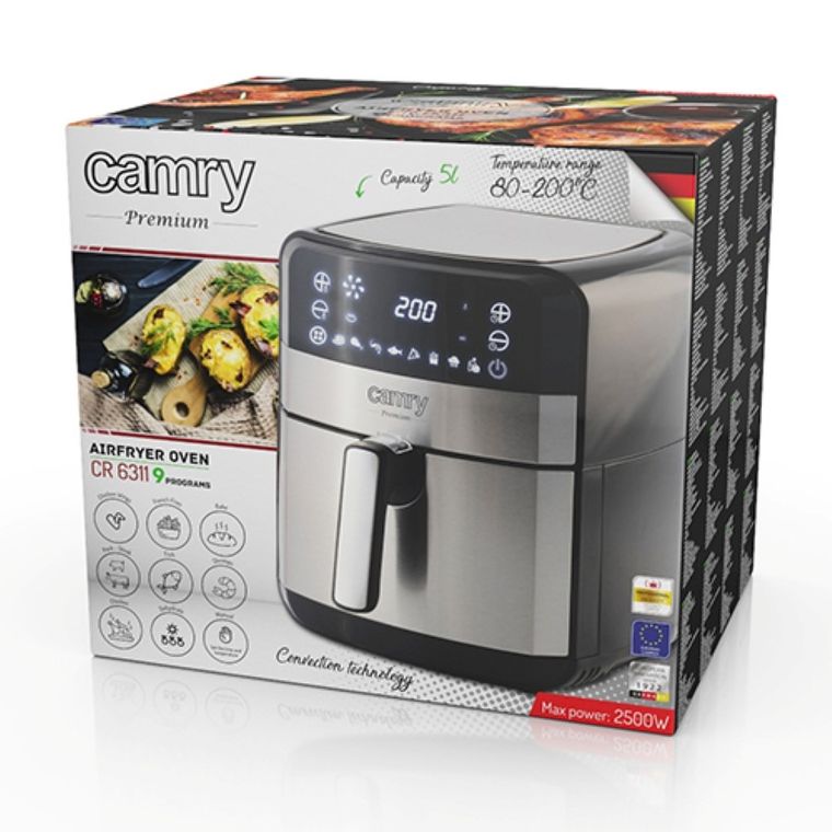Camry, frytkownica beztłuszczowa, air fryer, 5l, CR 6311