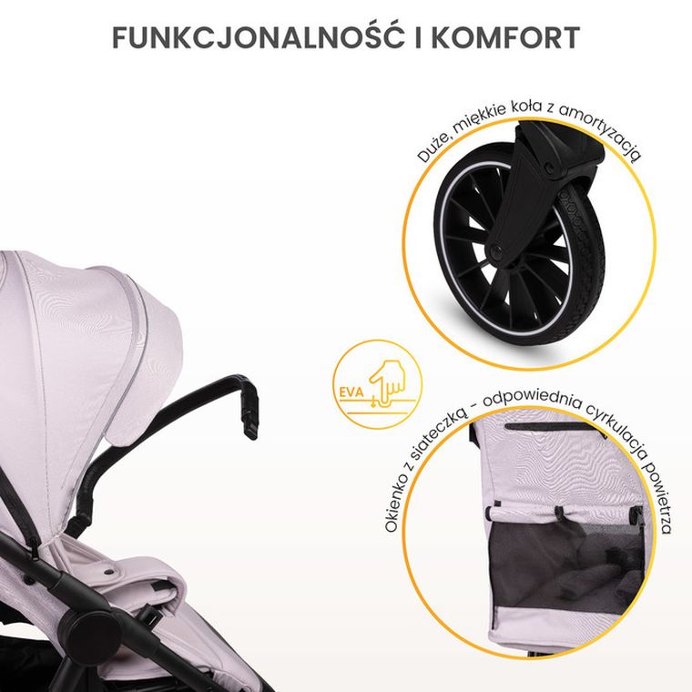 Caretero, Agil, wózek spacerowy, smoky