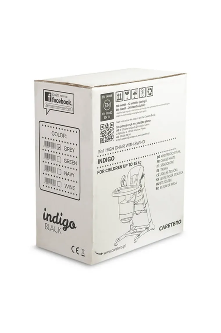 Caretero, Indigo Black, krzesełko + huśtawka, Green