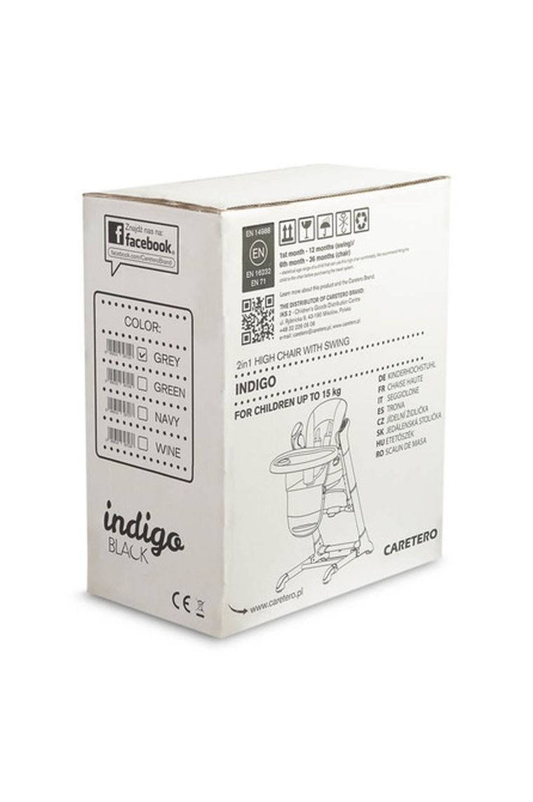 Caretero, Indigo Black, krzesełko + huśtawka, Navy