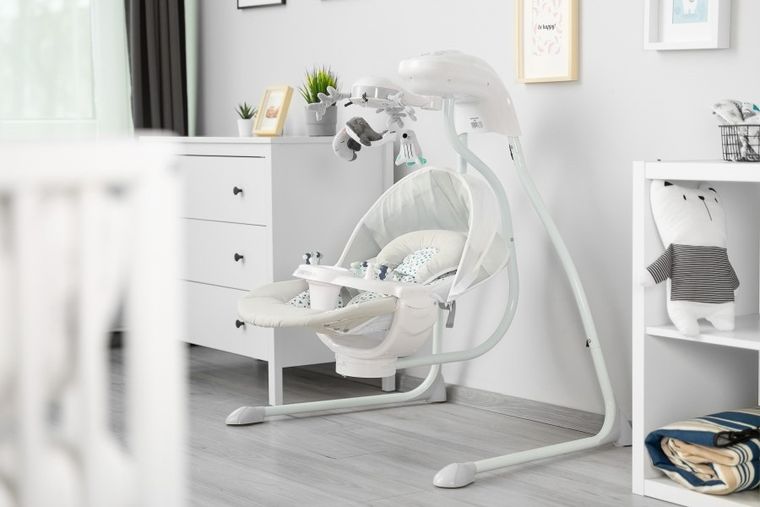 Caretero, Raffi, huśtawka, krzesełko, leżaczek, 3w1, Grey