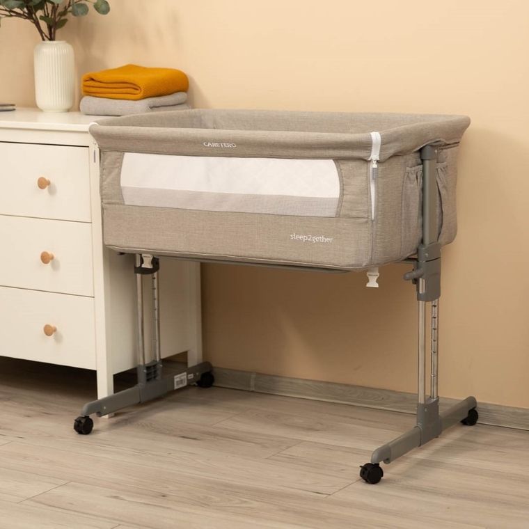 Caretero, Sleep2gether, łóżeczko dostawne, grey