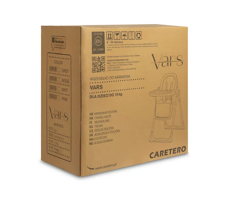 Caretero, Vars, krzesełko do karmienia, beige