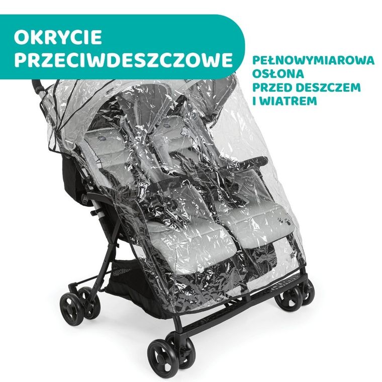 Chicco, Ohlalà Twin, wózek bliźniaczy, Silver Cat