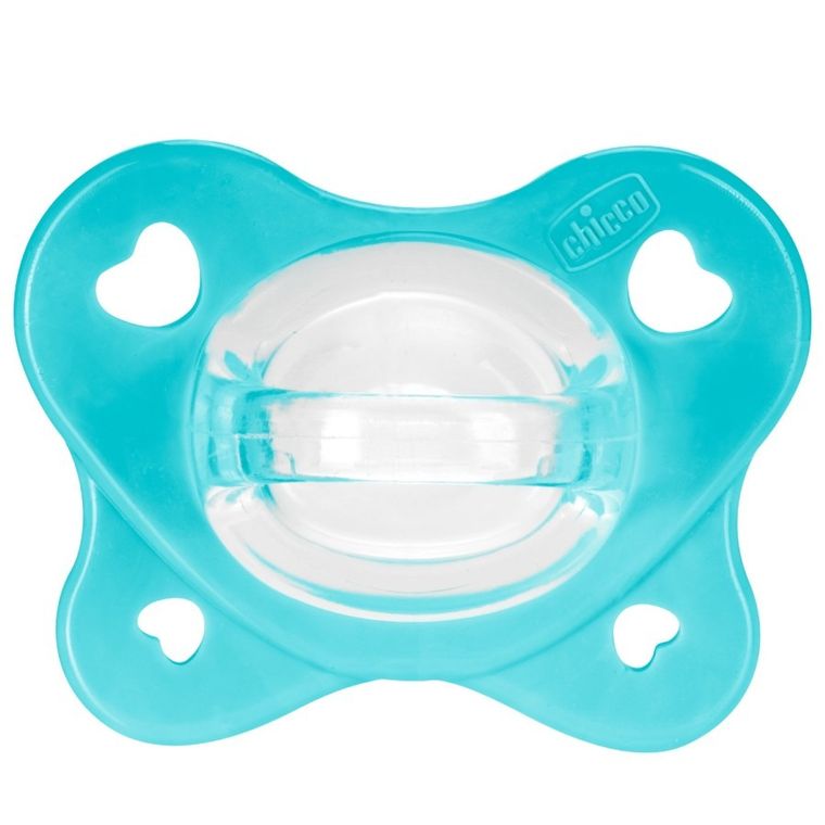 Chicco, PhysioForma Dual Soft, smoczek uspokajający, silikonowy, niebieski, 6-16m, 2 szt.