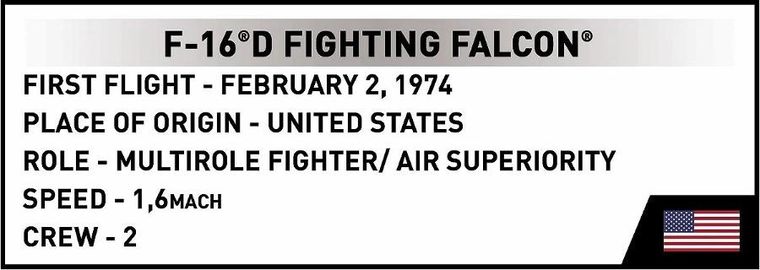 Cobi, Armed Forces, F-16C Fighting Falcon USAF, klocki, 1:48, 436 elementów