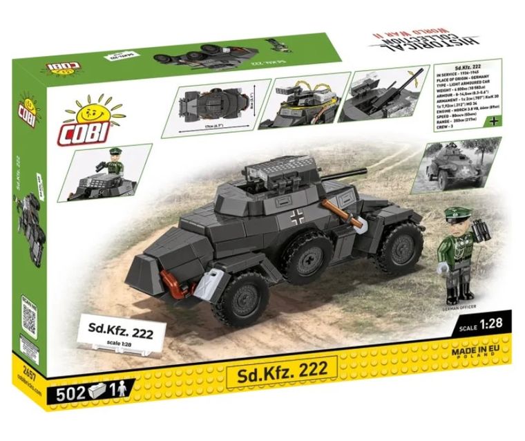 Cobi, Historical Collection WWII, Sd.Kfz., 222, klocki, 502 elementy