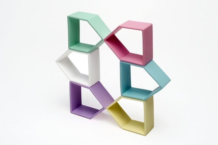 Dena, ludzik i domek, klocki silikonowe, violet pastel