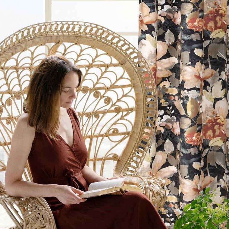 Eurofirany, zasłona zaciemniająca gotowa, Betty, na taśmie, 140-300 cm, grafitowy