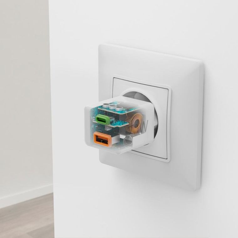 Hama, Power Delivery, ładowarka sieciowa, USB‑C, USB‑A, 20W, biała