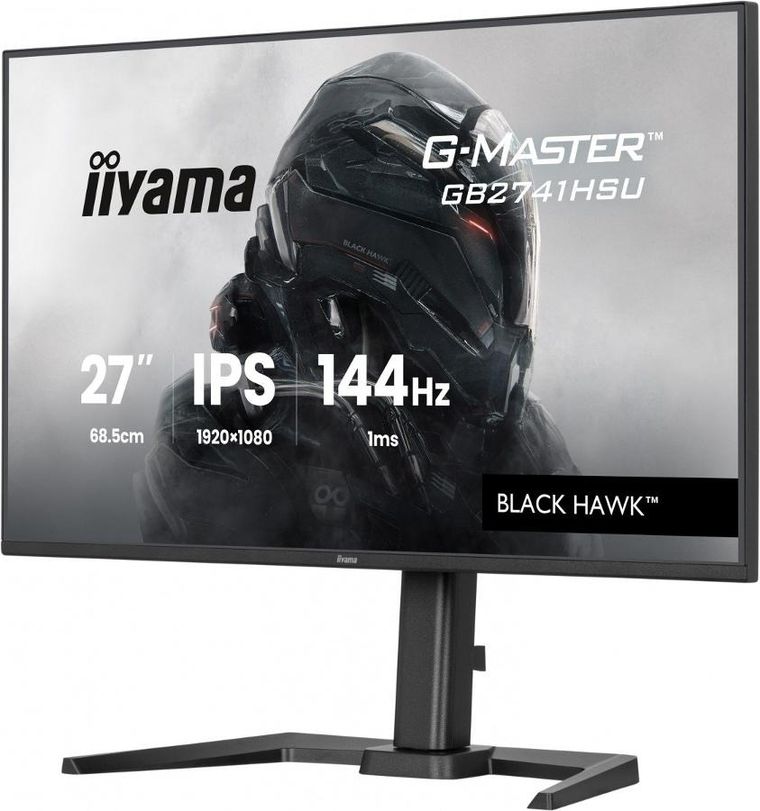 Iiyama, monitor, 27", GB2741HSU-B1 IPS, FHD, 144Hz, 1ms, 2xUSB, 350cd, HDMI, DP, HAS (150) PIVOT