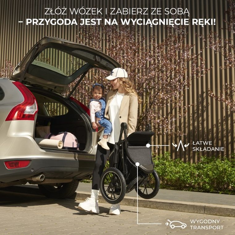 Kinderkraft, Helsi 2, wózek spacerowy, Deep Black