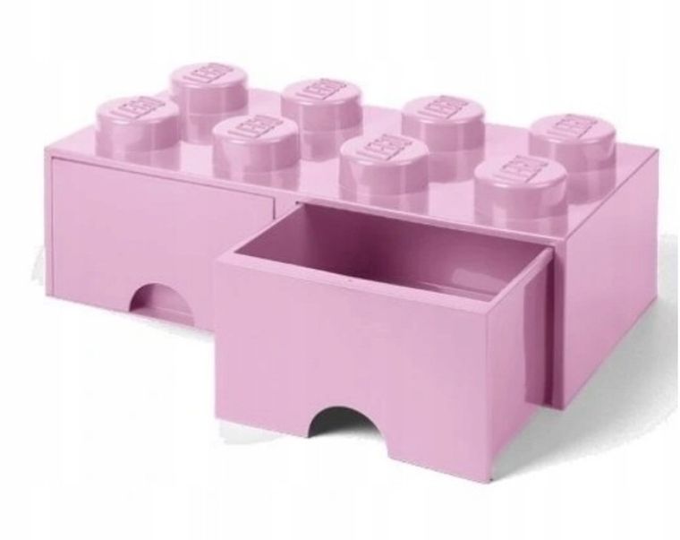 LEGO, Brick 8, pojemnik klocek z dwoma szufladami, różowy