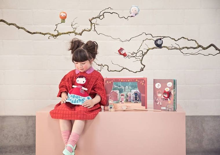 Lilliputiens, Czerwony Kapturek, mini pacynki na palce, 12m+