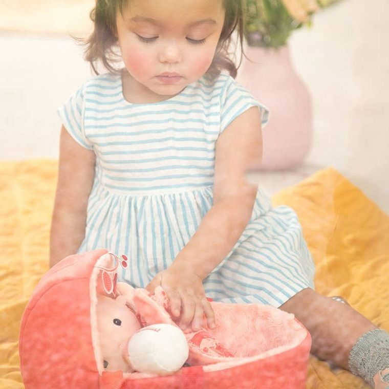 Lilliputiens, Lena, lalka dzidziuś w gondoli z komforterem i butelką mleka