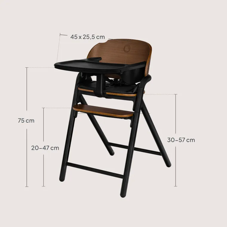 Lionelo, Celia, krzesełko do karmienia, black wood