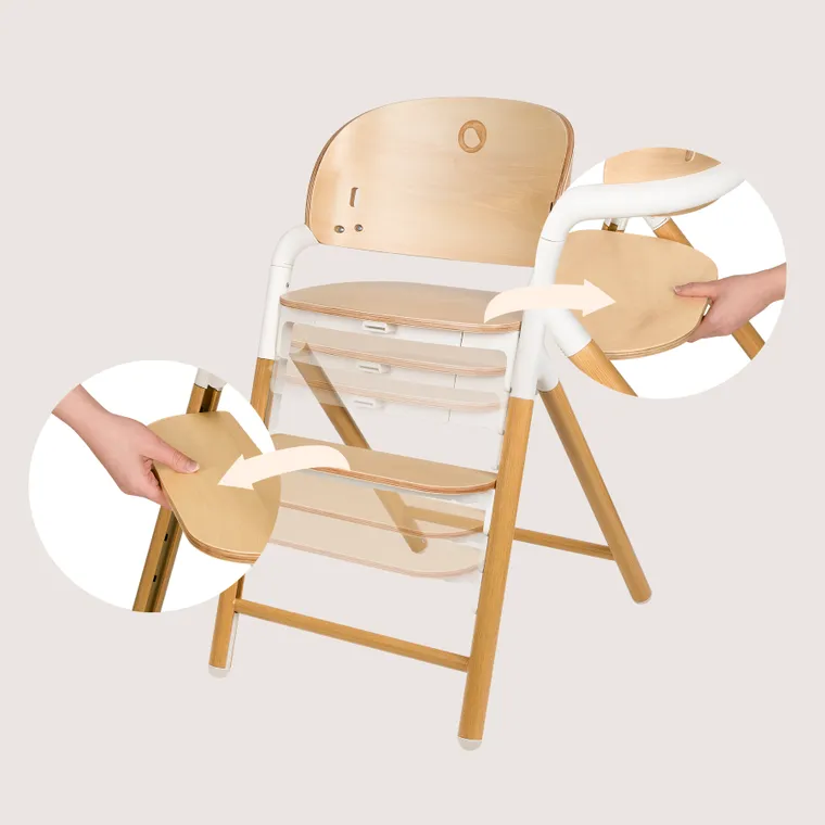 Lionelo, Celia, krzesełko do karmienia, white natural wood