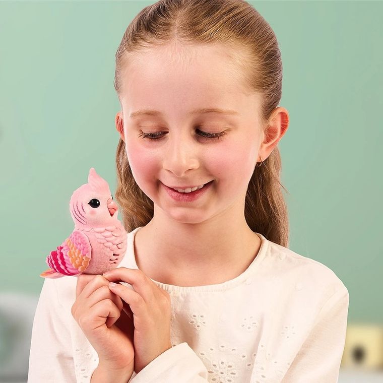 Little Live Pets, Mój Prawdziwy Ptaszek, Rosie, ćwierkający ptaszek w klatce, zabawka interaktywna, różowy