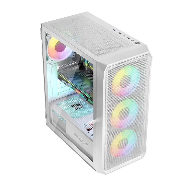Logic Concept, obudowa komputerowa, Portos ARGB Midi USB 3.0, biała