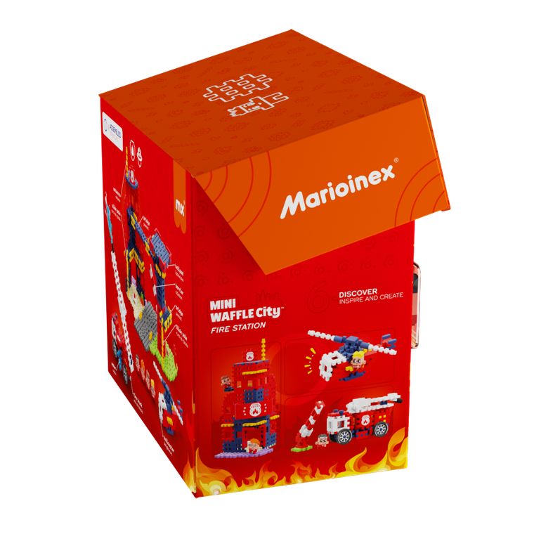 Marioinex, Mini Waffle, City, Remiza Strażacka, klocki konstrukcyjne, 280 elementów