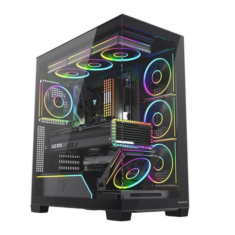 Modecom, Volcano Stellar Plus ARGB Midi 5F, obudowa komputerowa, czarna