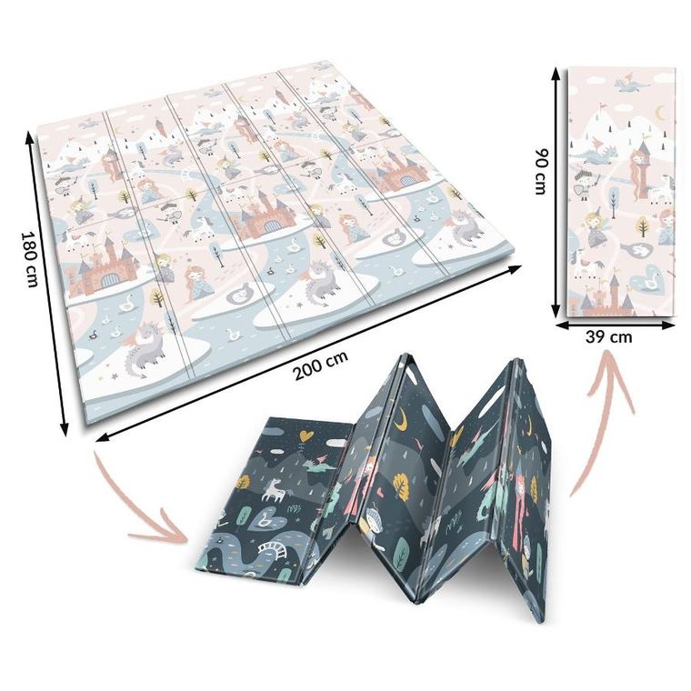 Nukido, mata piankowa, składana, 200-180-1 cm