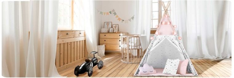 Nukido, namiot tipi dla dzieci z girlandą i światełkami, różowy